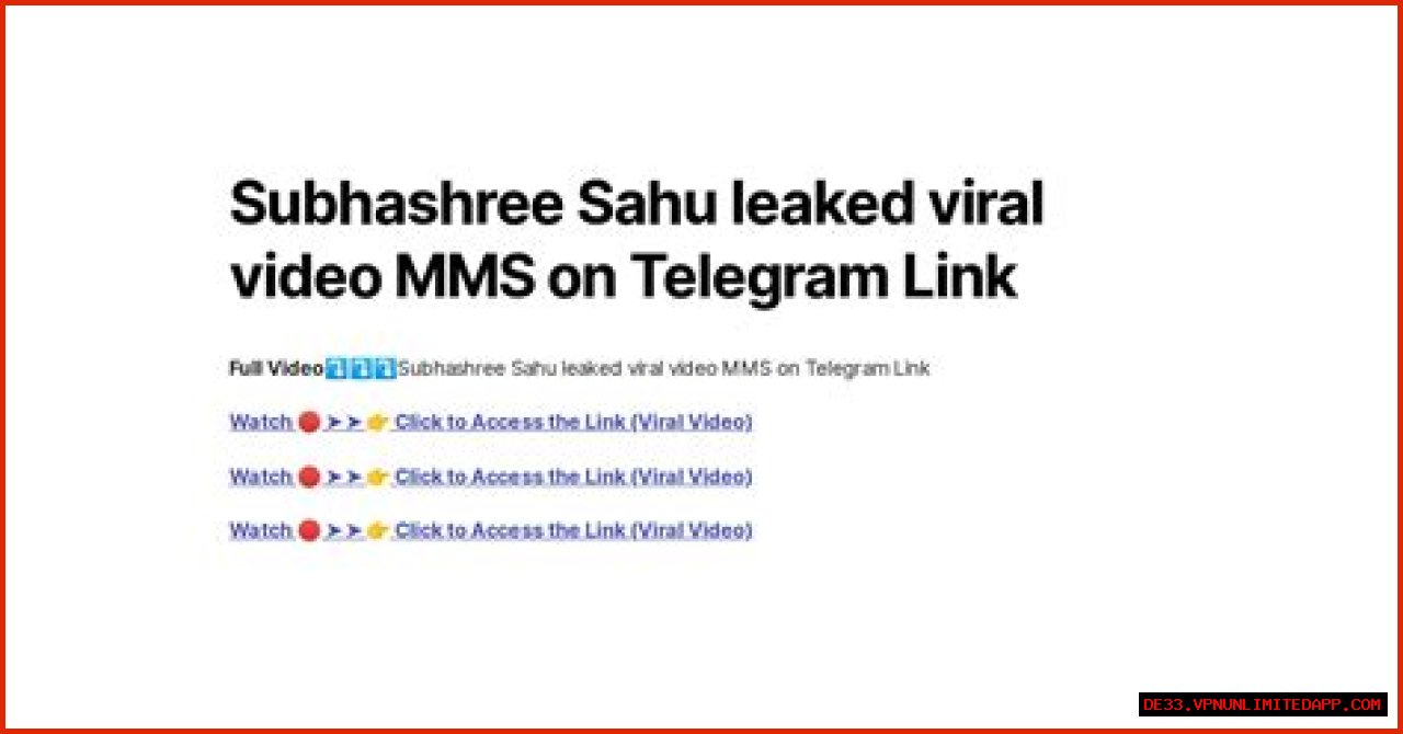 Subhashree Viral Telegram Link: Exploring The Phenomenon